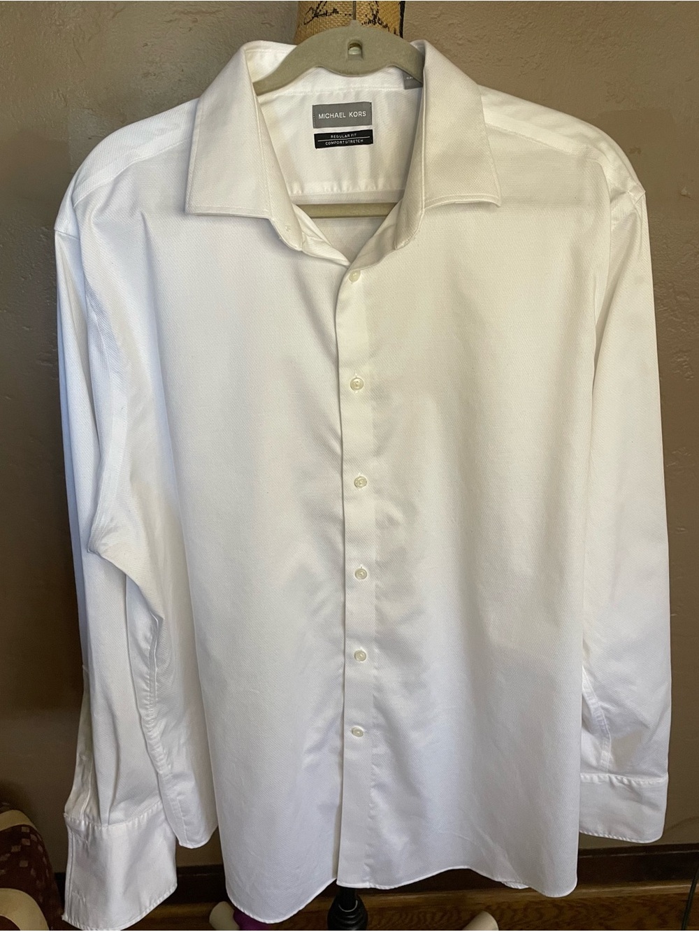 Michael Kors Men's White Dress Shirt French Cuff sleeve 2XL